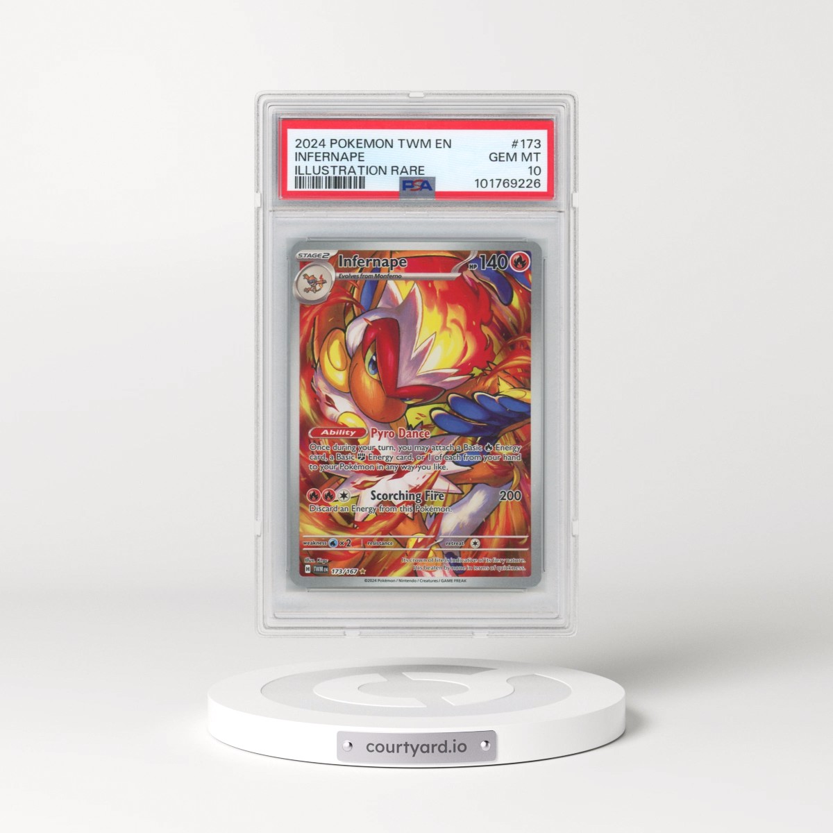 2024 Pokémon Twm EN-Twilight Masquerade #173 Infernape - Illustration Rare (PSA 10 GEM MINT)