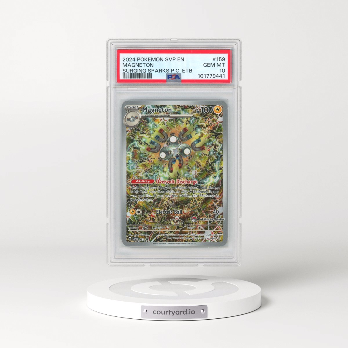 2024 Pokémon Svp EN-SV Black Star Promo #159 Magneton - Surging Sparks Pokemon Center Elite Trainer Box (PSA 10 GEM MINT)