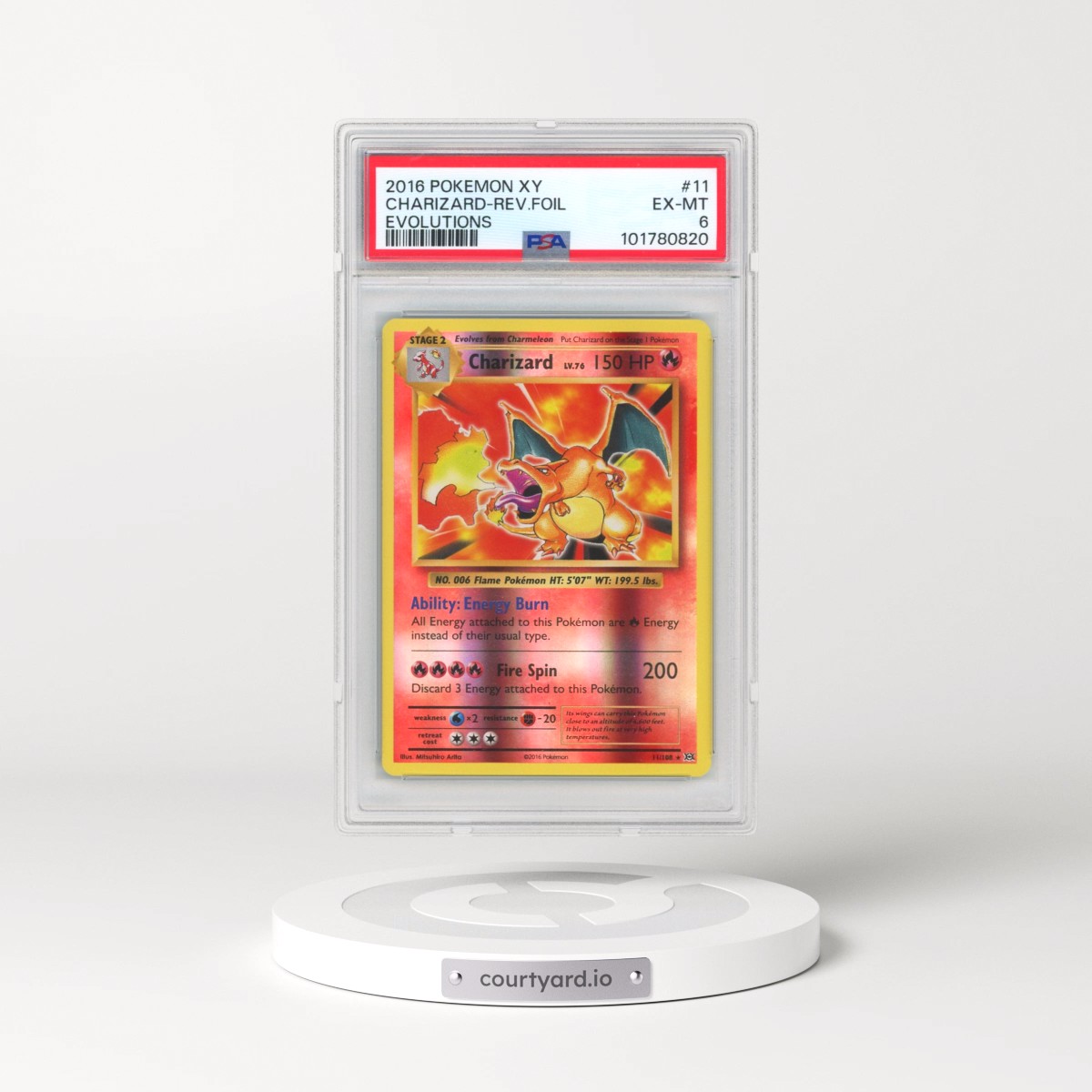 2016 Pokémon XY Evolutions #11 Charizard - Reverse Foil (PSA 6 EX-MT)