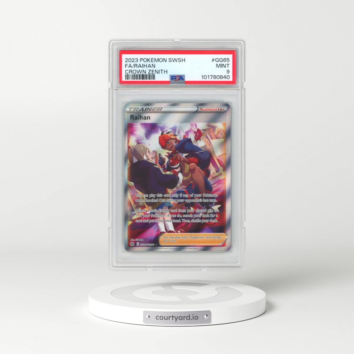 2023 Pokémon Sword and Shield Crown Zenith #GG65 Raihan - Full Art (PSA 9 MINT)