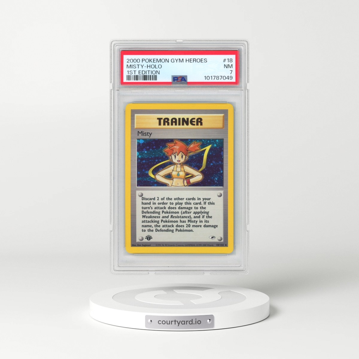 2000 Pokémon Gym Heroes #18 Misty - 1st Edition Holo (PSA 7 NM)