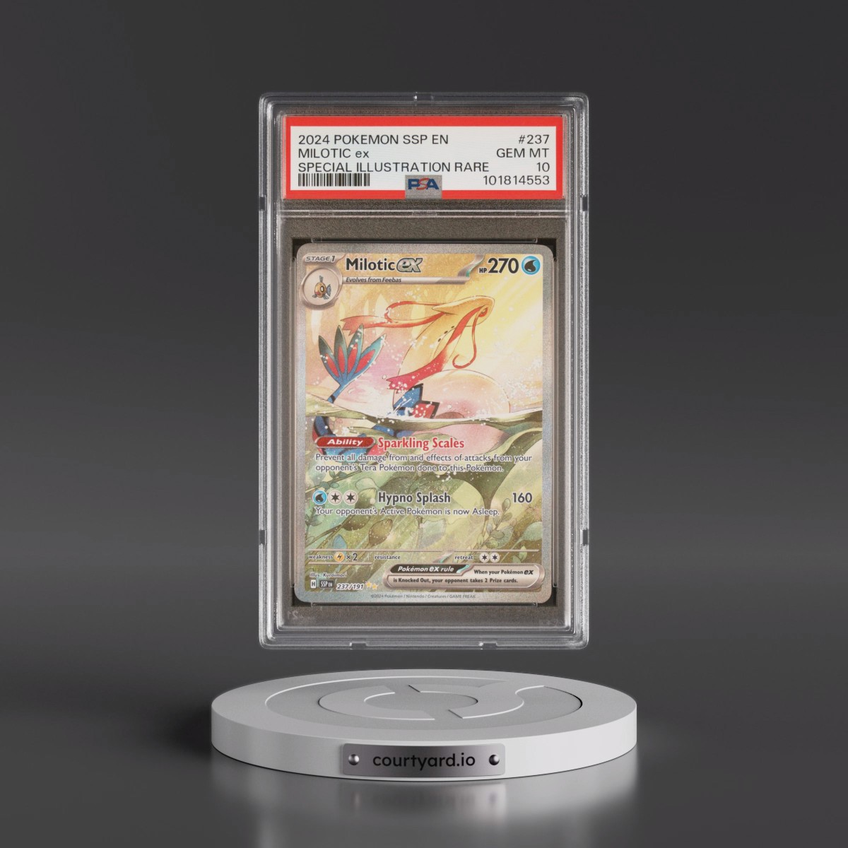 2024 Pokémon Ssp EN-Surging Sparks #237 Milotic EX - Holo Special Illustration Rare (PSA 10 GEM MINT)