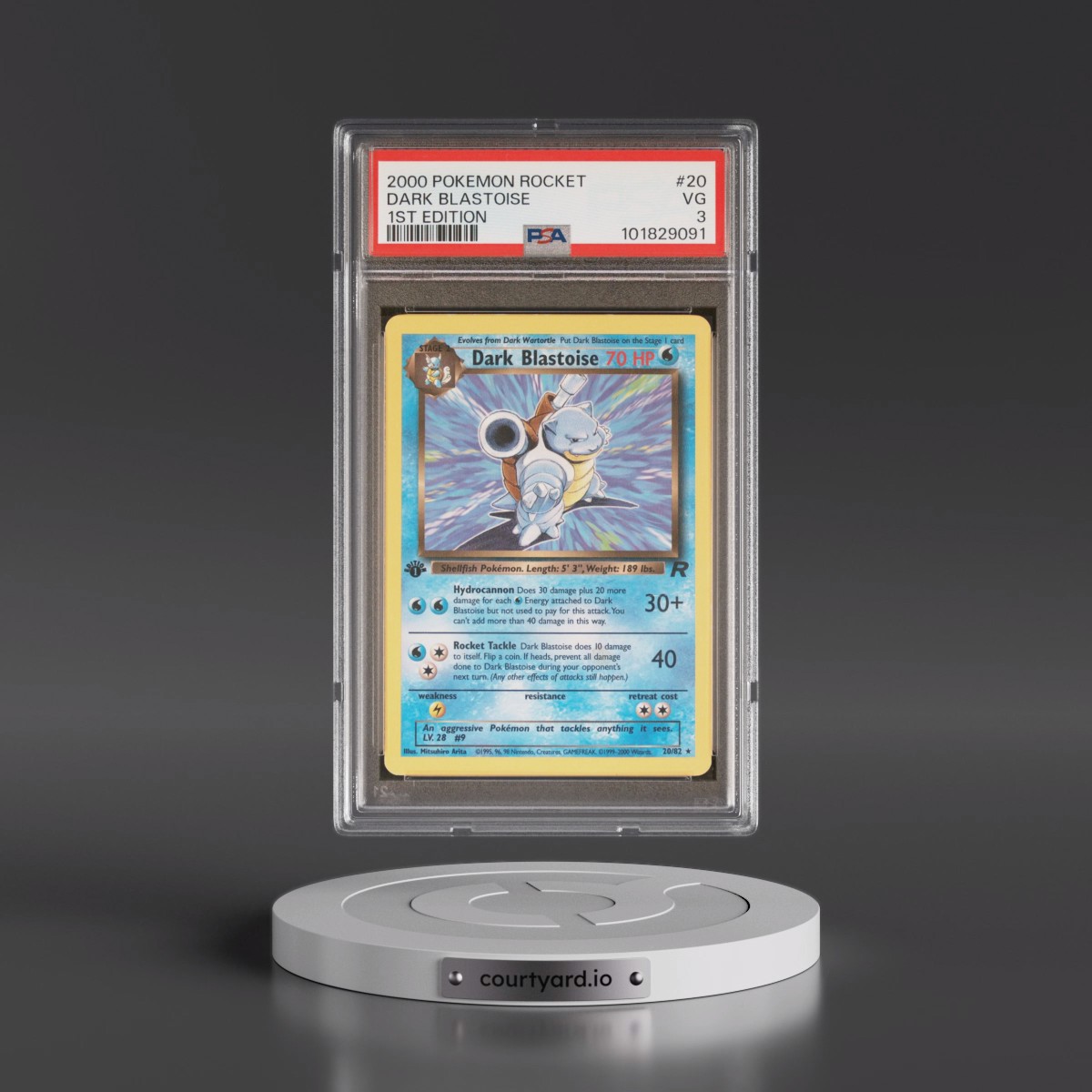 2000 Pokémon Rocket #20 Dark Blastoise - 1st Edition (PSA 3 VG)