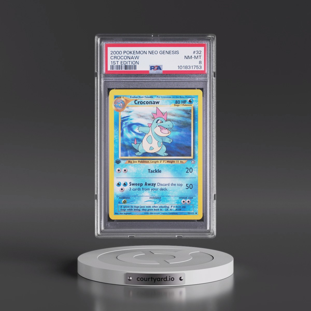 2000 Pokémon Neo Genesis #32 Croconaw - 1st Edition (PSA 8 NM-MT)
