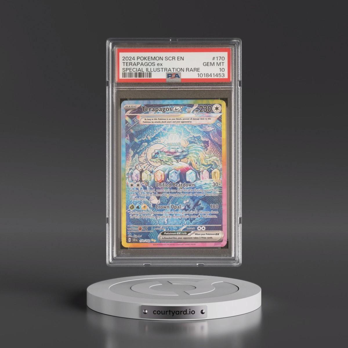 2024 Pokémon Scr EN-Stellar Crown #170 Terapagos EX - Holo Special Illustration Rare (PSA 10 GEM MINT)