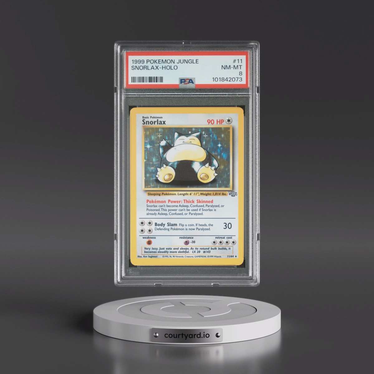 1999 Pokémon Jungle #11 Snorlax - Holo (PSA 8 NM-MT)