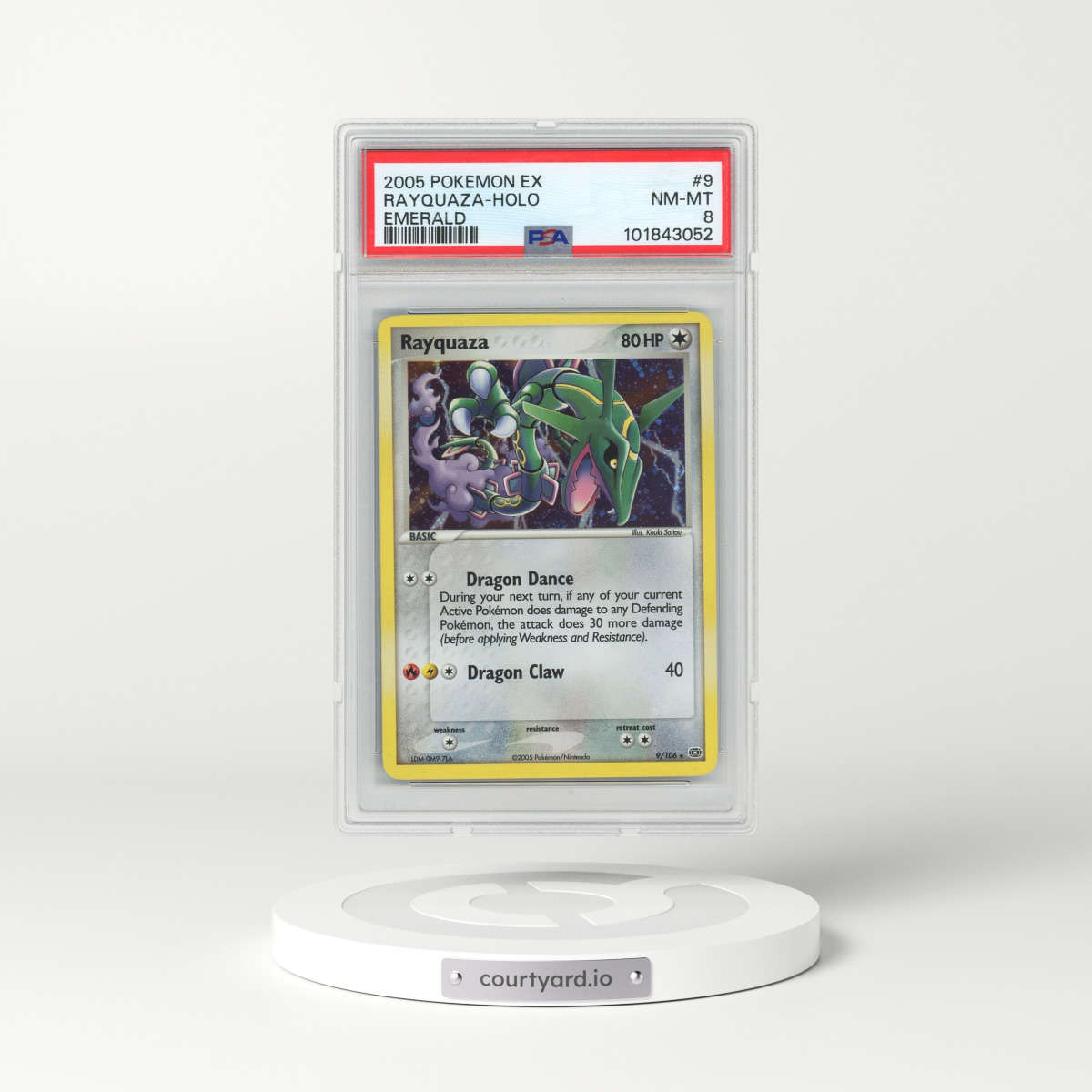 2005 Pokémon EX Emerald #9 Rayquaza - Holo (PSA 8 NM-MT)