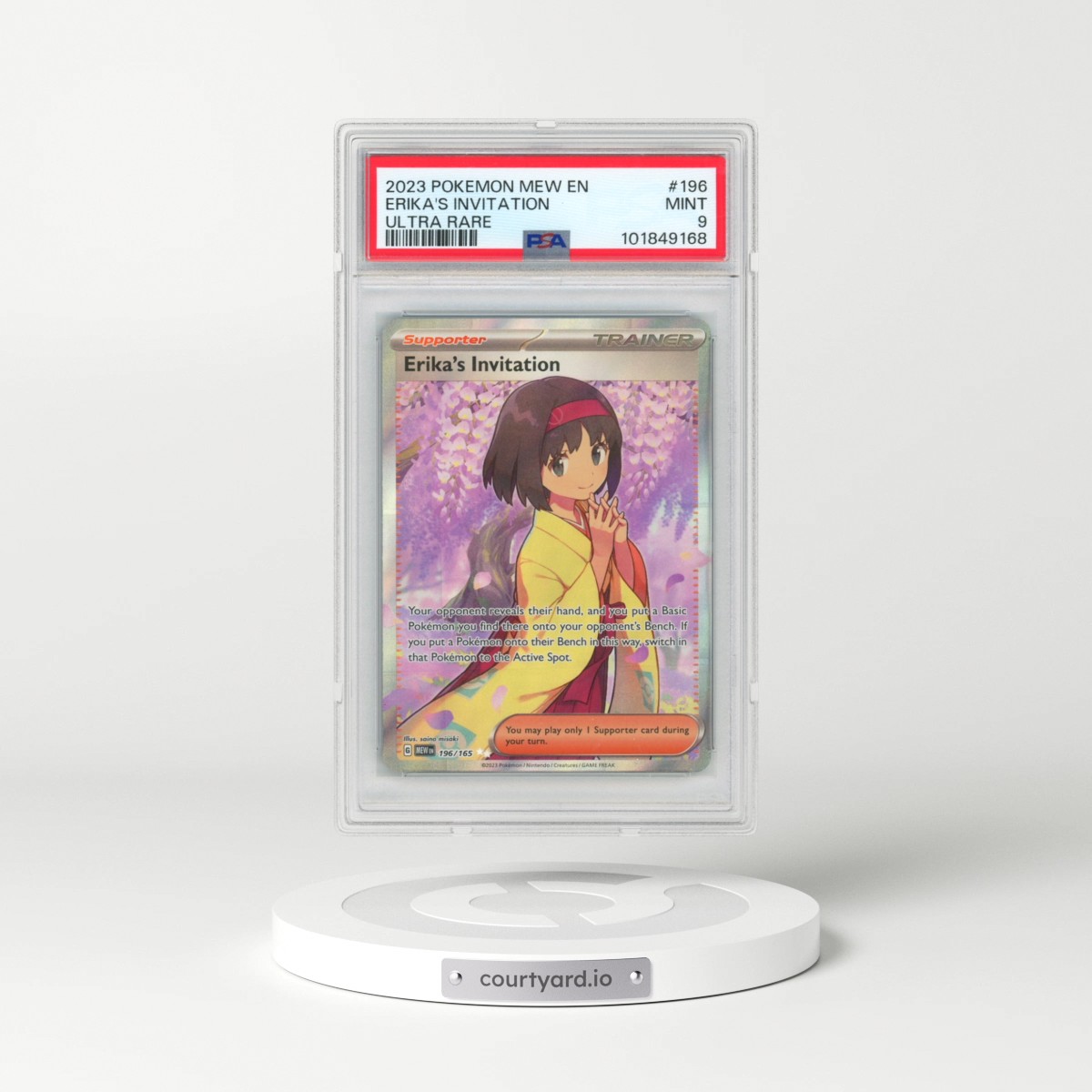 2023 Pokémon Mew EN-151 #196 Erika's Invitation - Ultra Rare (PSA 9 MINT)