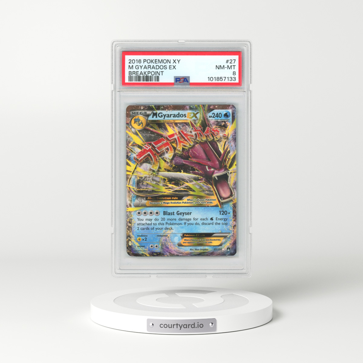 2016 Pokémon XY Breakpoint #27 M Gyarados EX - Holo (PSA 8 NM-MT)