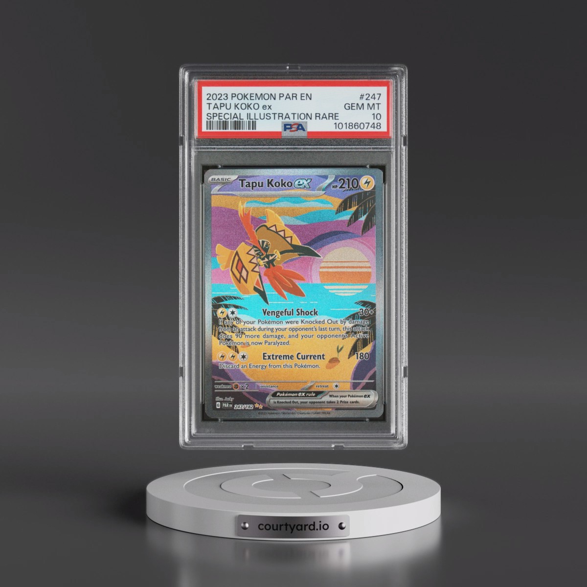 2023 Pokémon Par EN-Paradox Rift #247 Tapu Koko EX - Holo Special Illustration Rare (PSA 10 GEM MINT)