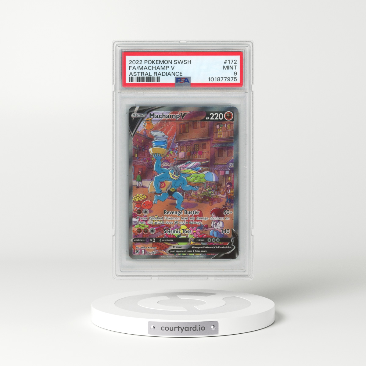 2022 Pokémon Sword & Shield Astral Radiance #172 Machamp V - Holo Full Art (PSA 9 MINT)