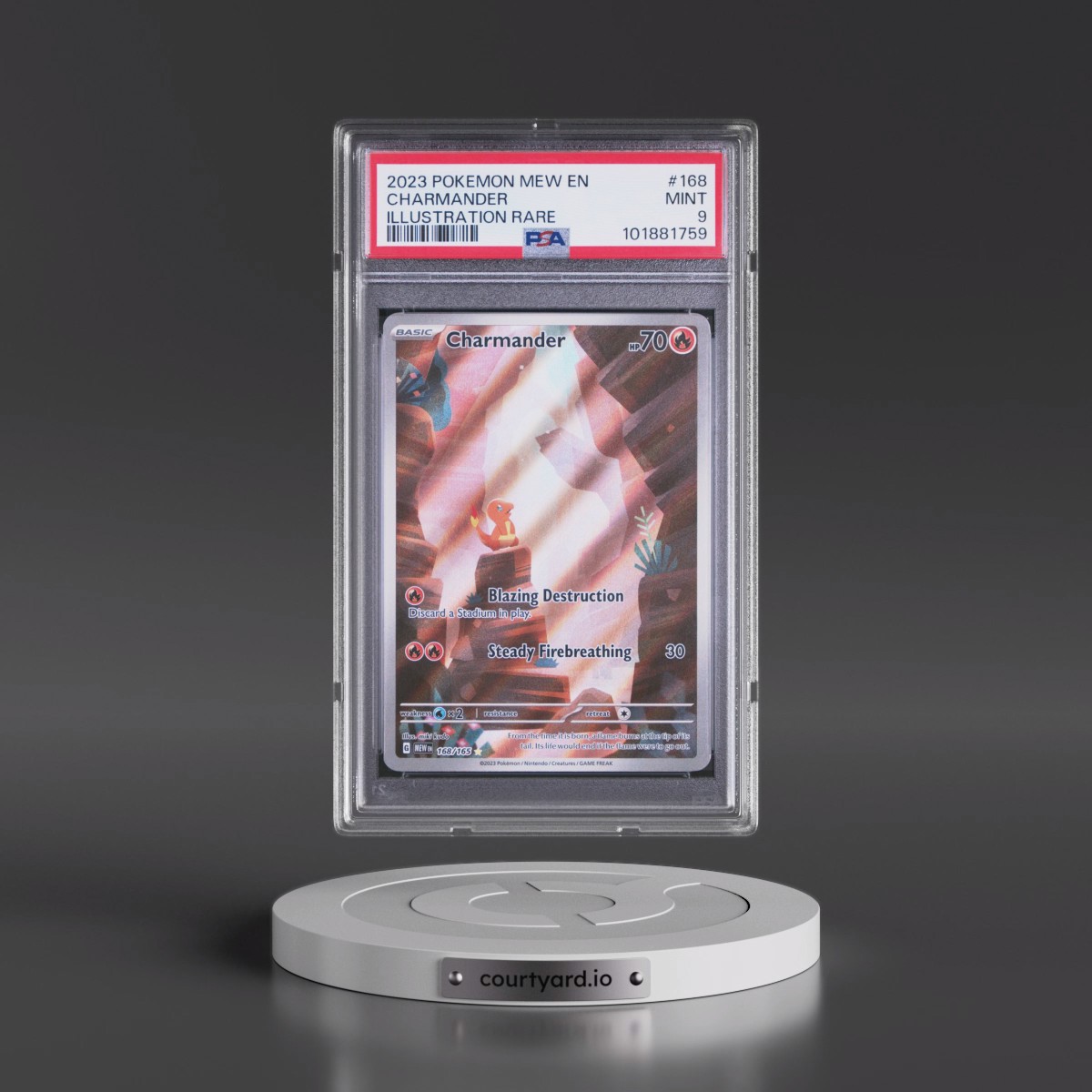2023 Pokémon Mew EN-151 #168 Charmander - Illustration Rare (PSA 9 MINT)