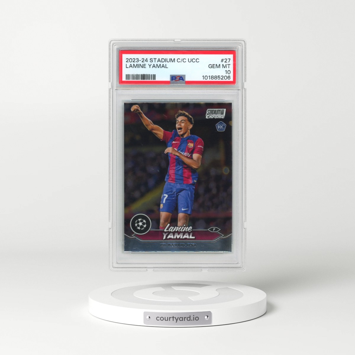 2023-24 Topps Stadium Club Chrome UEFA Club Competitions #27 Lamine Yamal (PSA 10 GEM MINT)