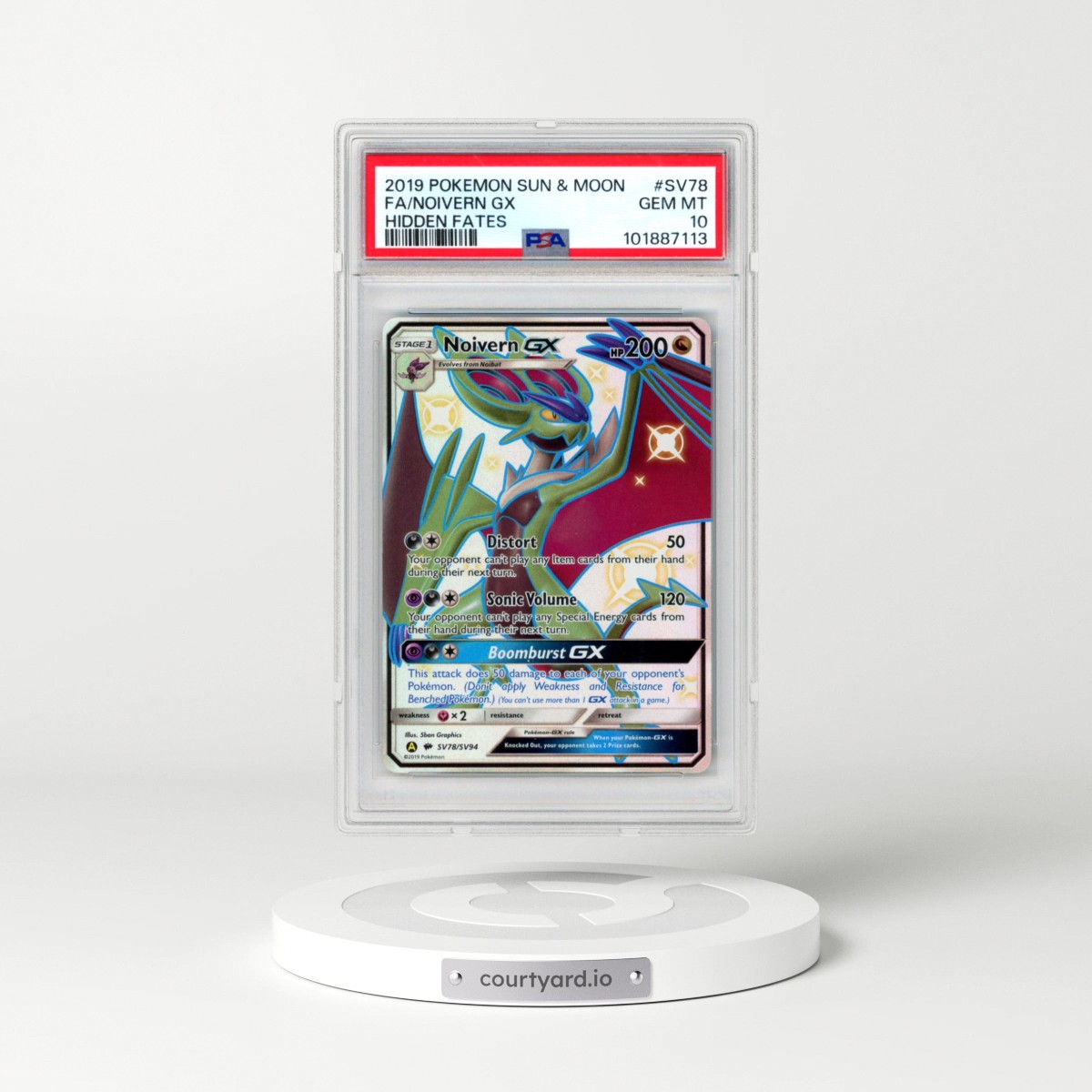 2019 Pokémon Sun & Moon Hidden Fates #SV78 Noivern GX - Holo Full Art (PSA 10 GEM MINT)