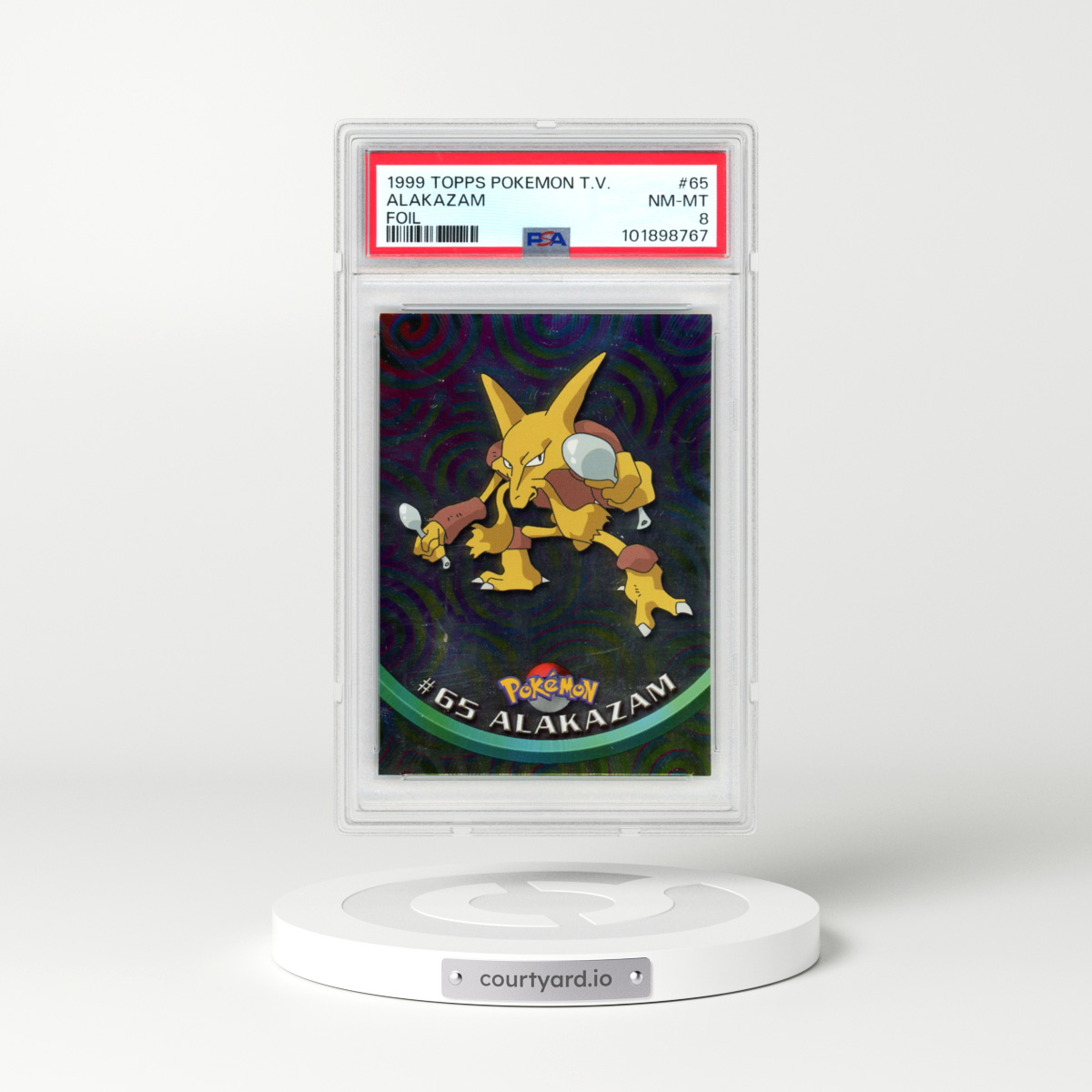 1999 Topps Pokémon TV #65 Alakazam - Foil (PSA 8 NM-MT)