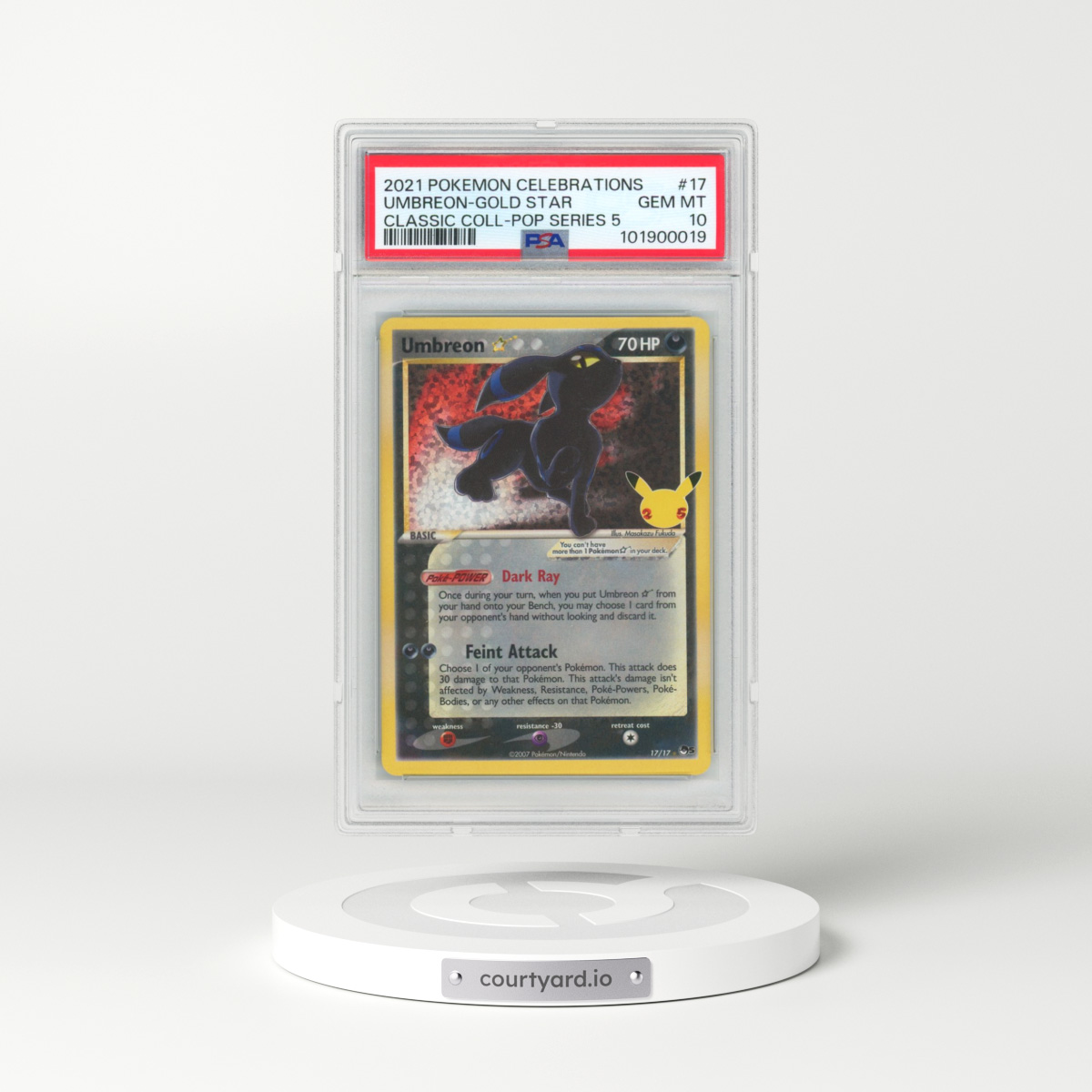 2021 Pokémon Celebrations Classic Collection #17 Umbreon-Gold Star (PSA 10 GEM MINT)