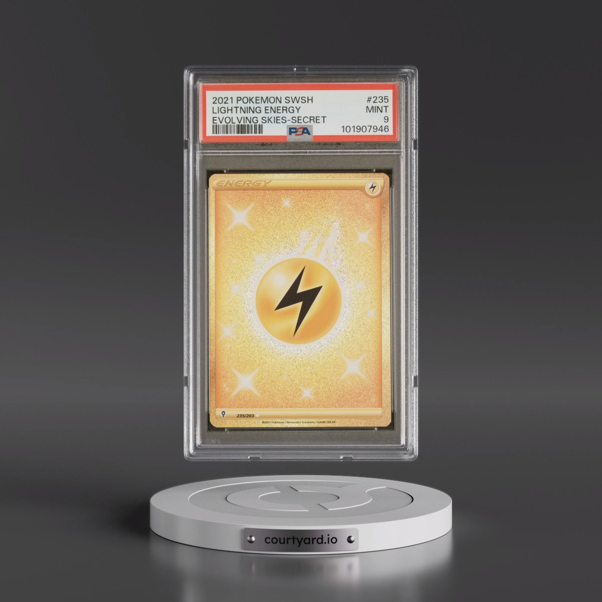 2021 Pokémon Sword & Shield Evolving Skies #235 Lightning Energy - Secret (PSA 9 MINT)