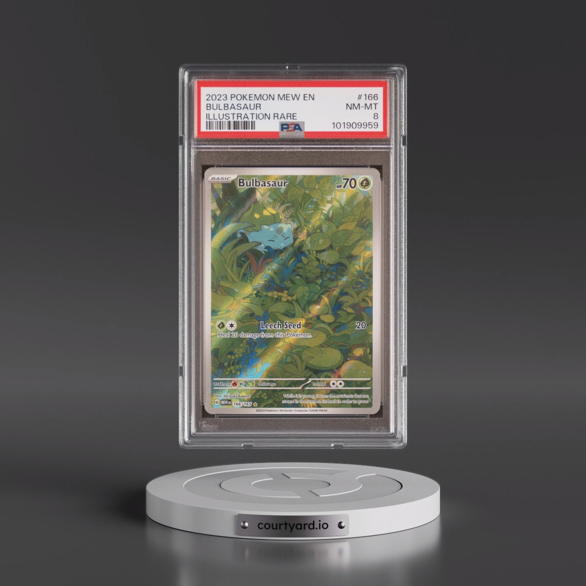 2023 Pokémon Mew EN-151 #166 Bulbasaur - Illustration Rare (PSA 8 NM-MT)