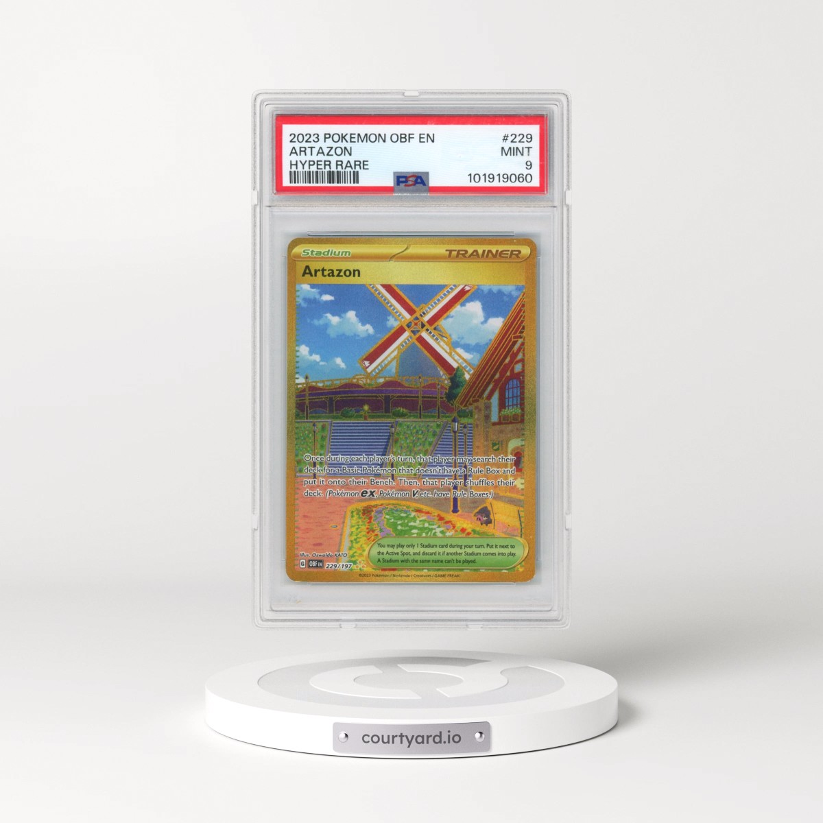 2023 Pokémon Obf EN-Obsidian Flames #229 Artazon - Hyper Rare (PSA 9 MINT)