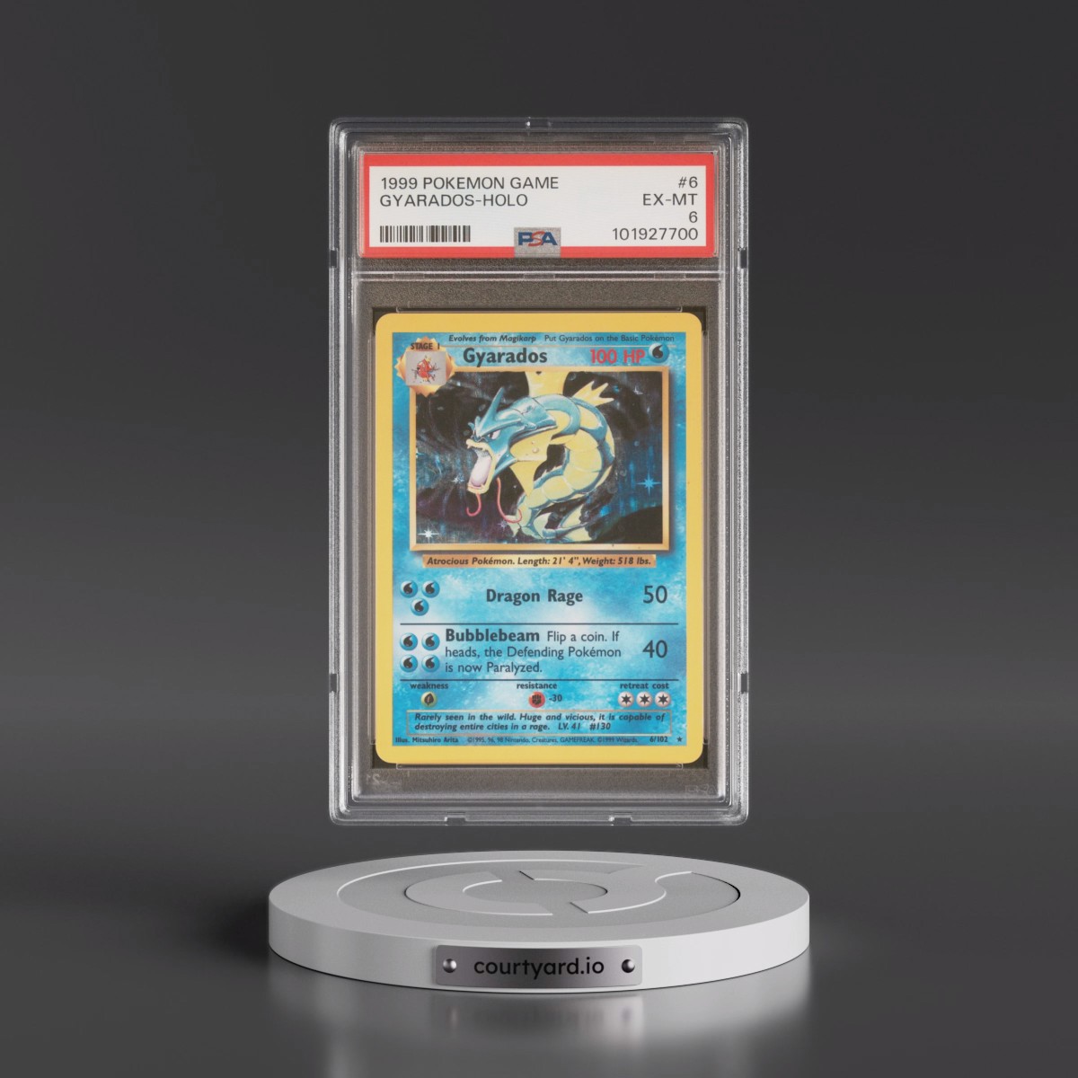 1999 Pokémon Game #6 Gyarados - Holo (PSA 6 EX-MT)