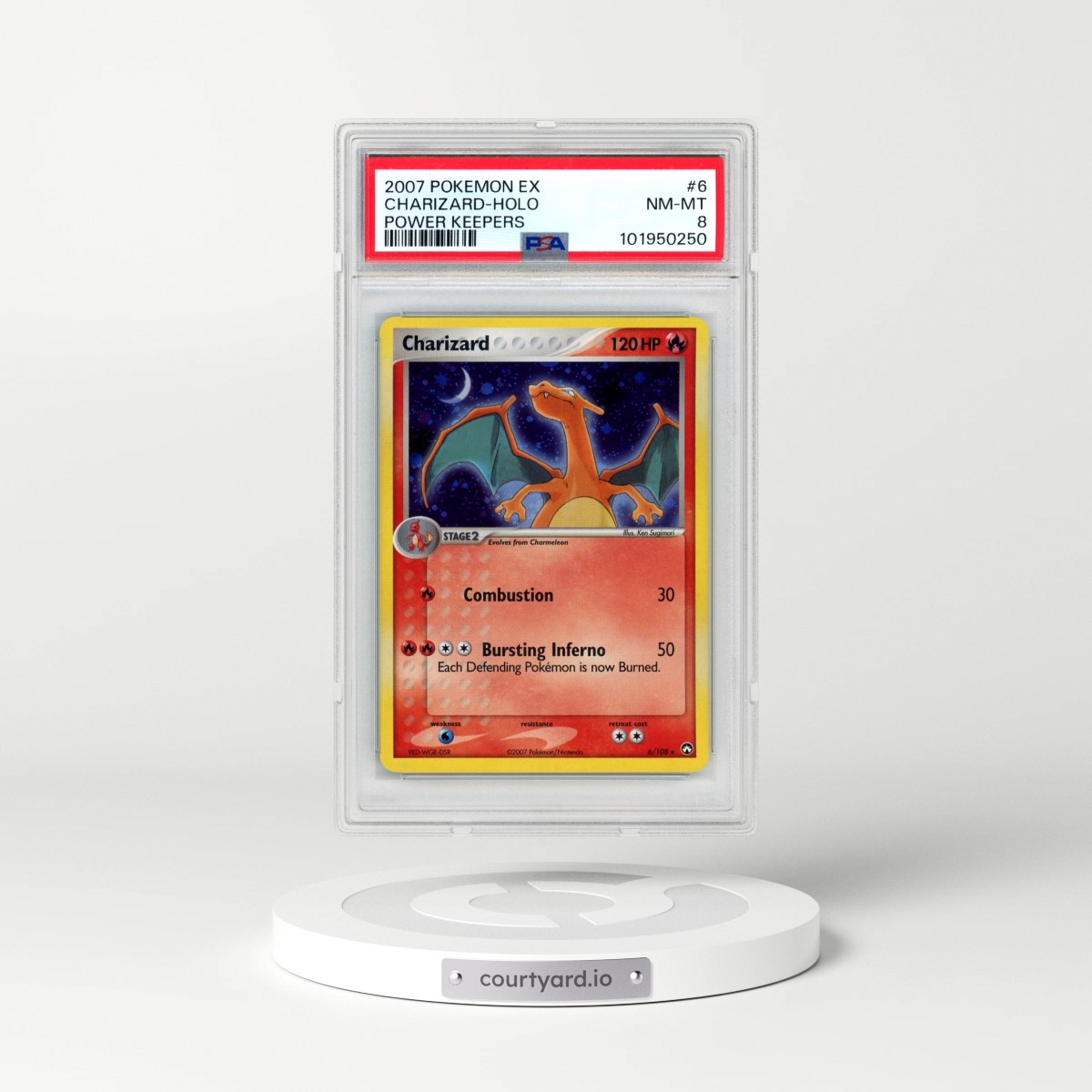 2007 Pokémon EX Power Keepers #6 Charizard - Holo (PSA 8 NM-MT)