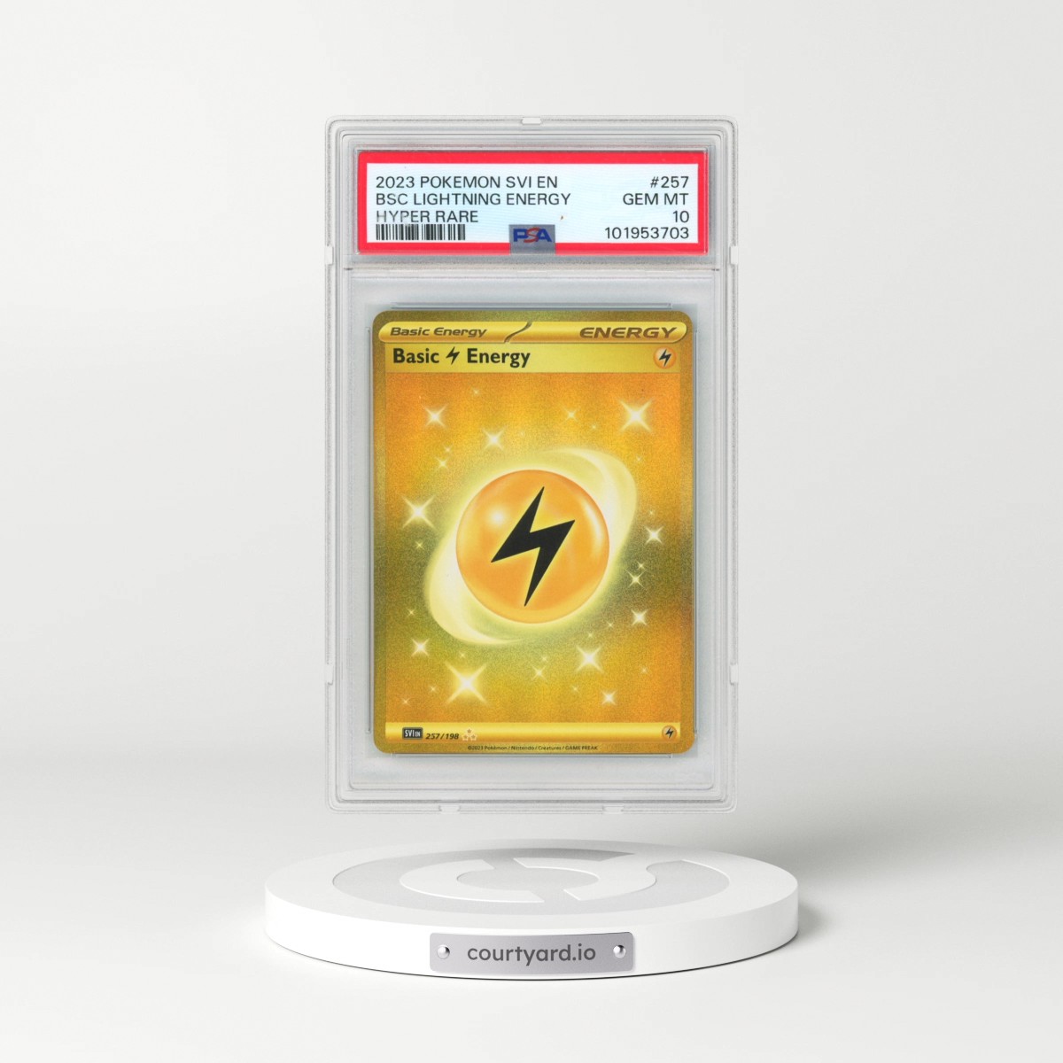 2023 Pokémon Svi EN-Scarlet & Violet #257 Basic Lightning Energy - Hyper Rare (PSA 10 GEM MINT)