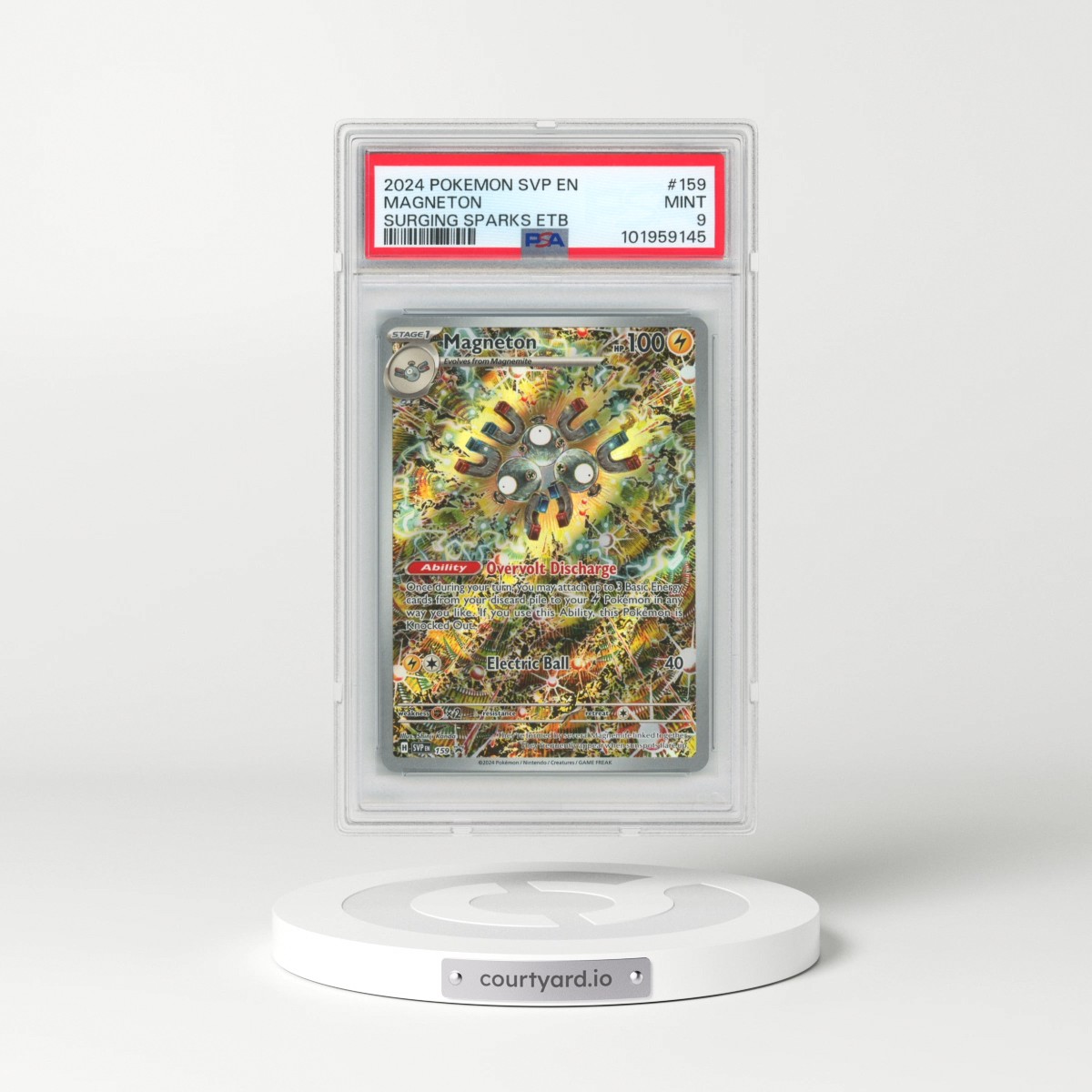 2024 Pokémon Svp EN-SV Black Star Promo #159 Magneton - Surging Sparks Elite Trainer Box (PSA 9 MINT)