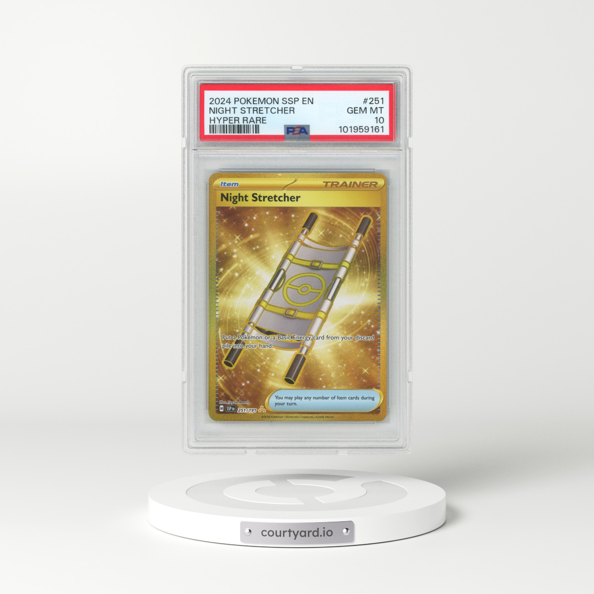 2024 Pokémon Ssp EN-Surging Sparks #251 Night Stretcher - Hyper Rare (PSA 10 GEM MINT)