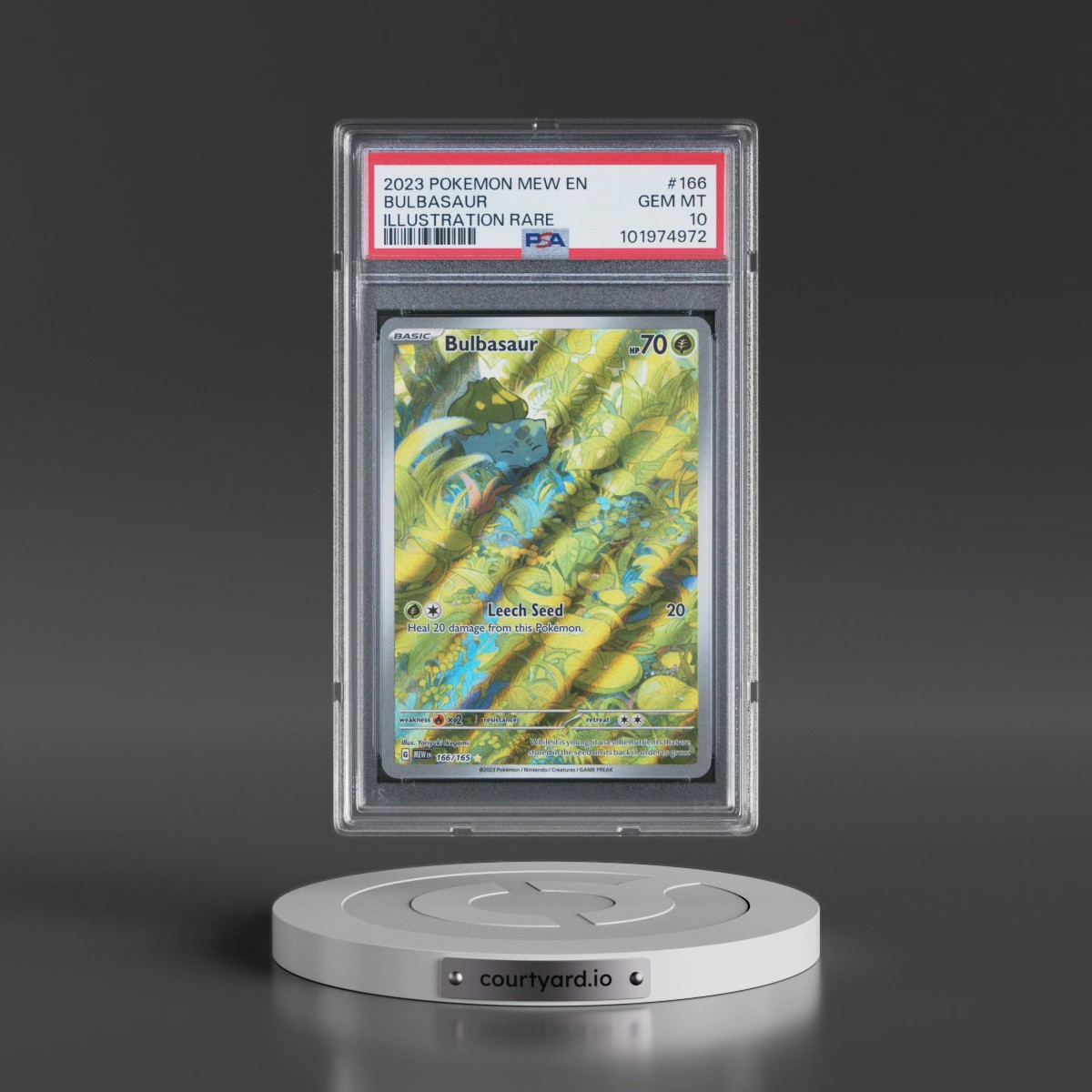 2023 Pokémon Mew EN-151 #166 Bulbasaur - Illustration Rare (PSA 10 GEM MINT)