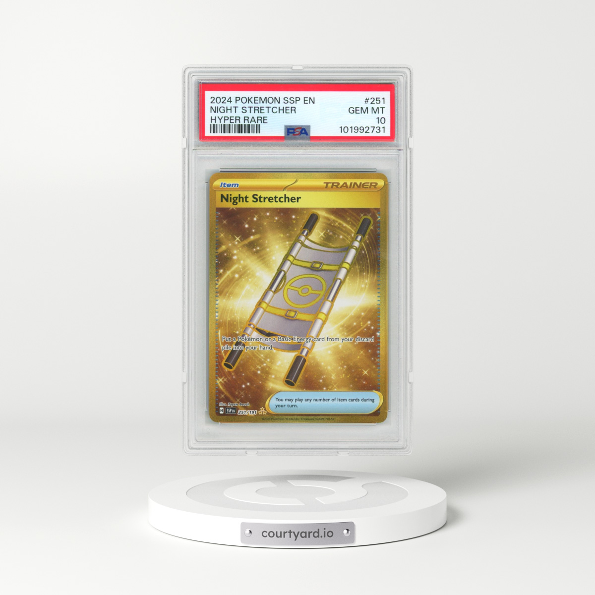 2024 Pokémon Ssp EN-Surging Sparks #251 Night Stretcher - Hyper Rare (PSA 10 GEM MINT)