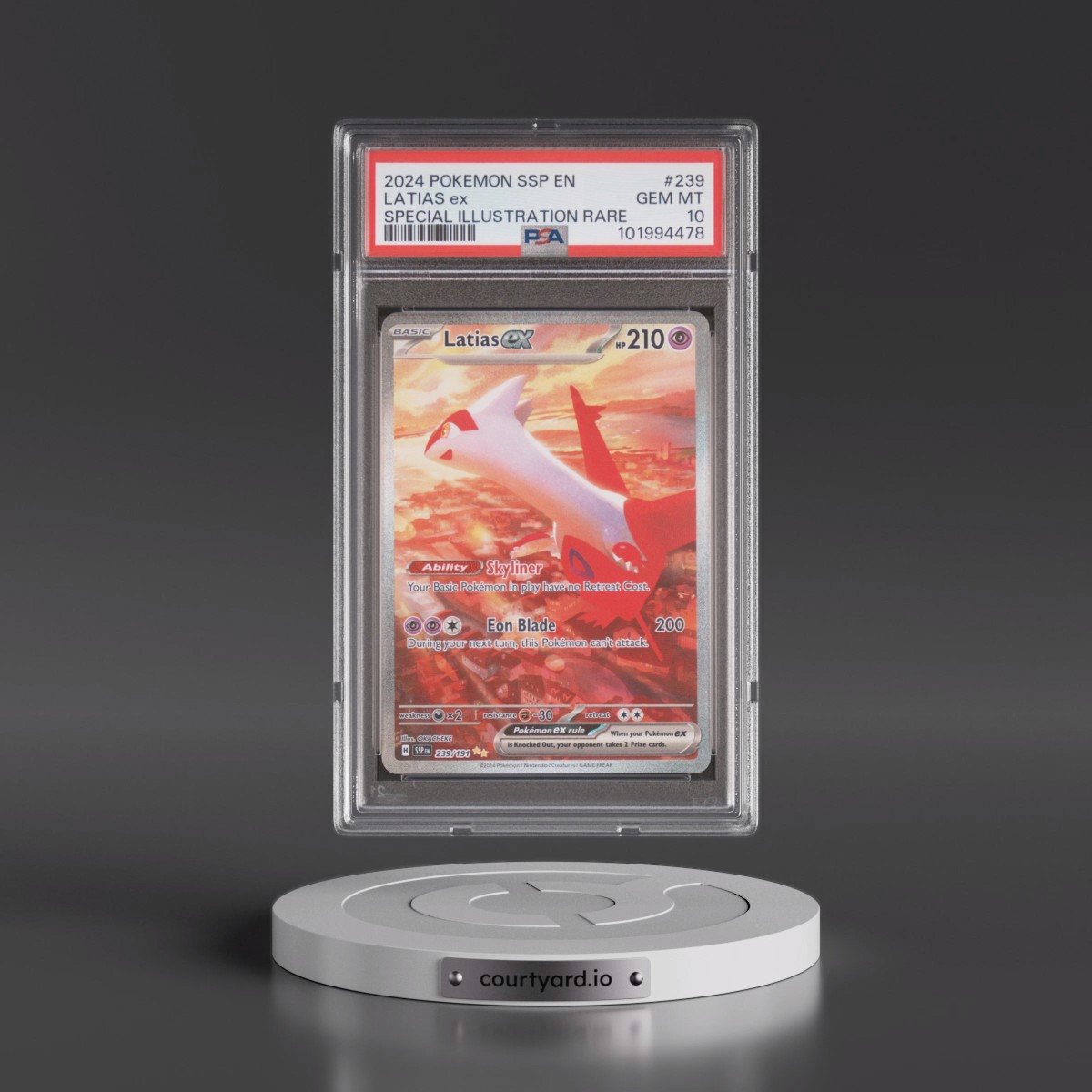 2024 Pokémon Ssp EN-Surging Sparks #239 Latias EX - Holo Special Illustration Rare (PSA 10 GEM MINT)