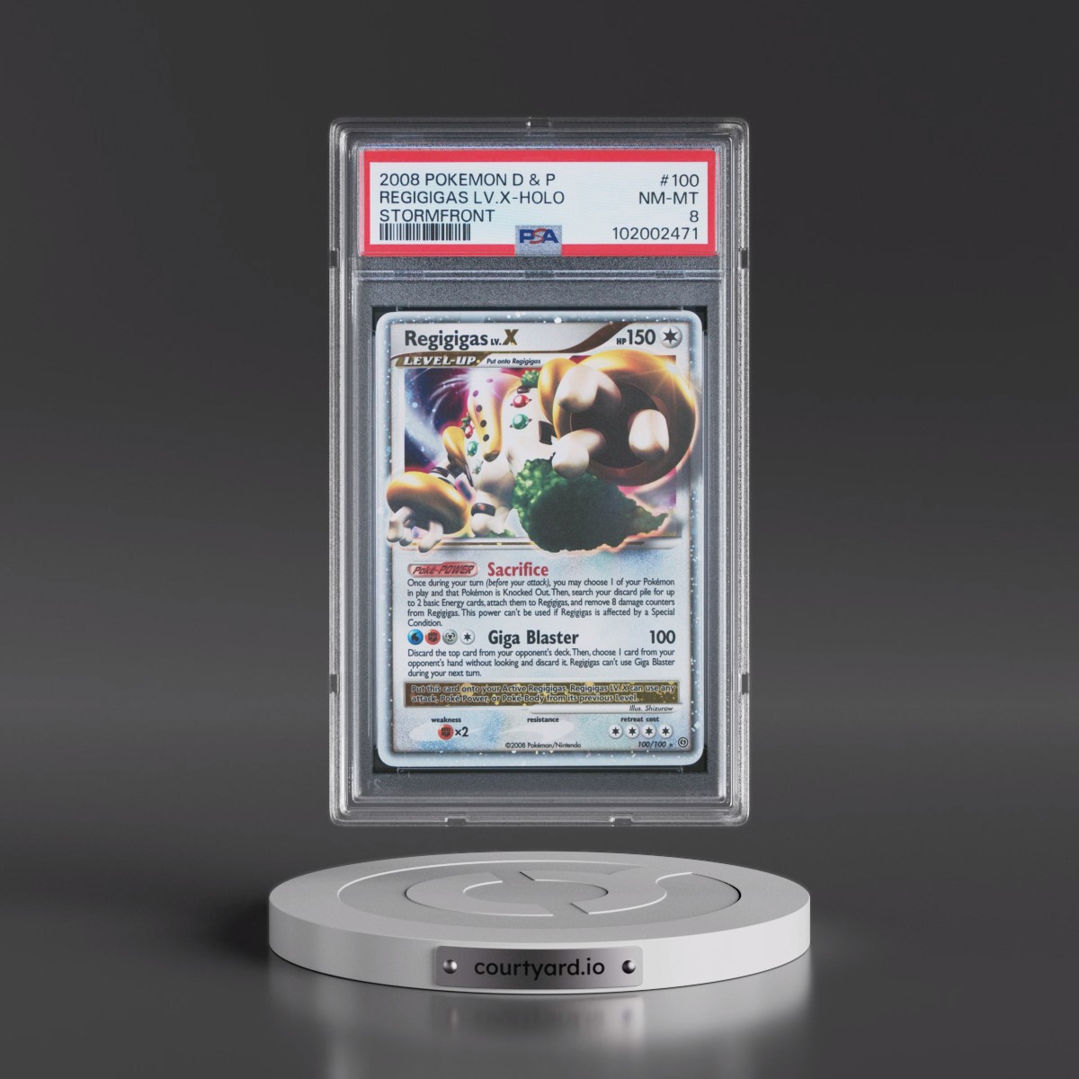 2008 Pokémon Diamond & Pearl Stormfront #100 Regigigas LV.X - Holo (PSA 8 NM-MT)