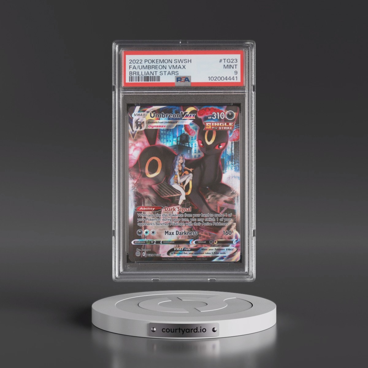 2022 Pokémon Sword & Shield Brilliant Stars #TG23 Umbreon Vmax - Full Art (PSA 9 MINT)