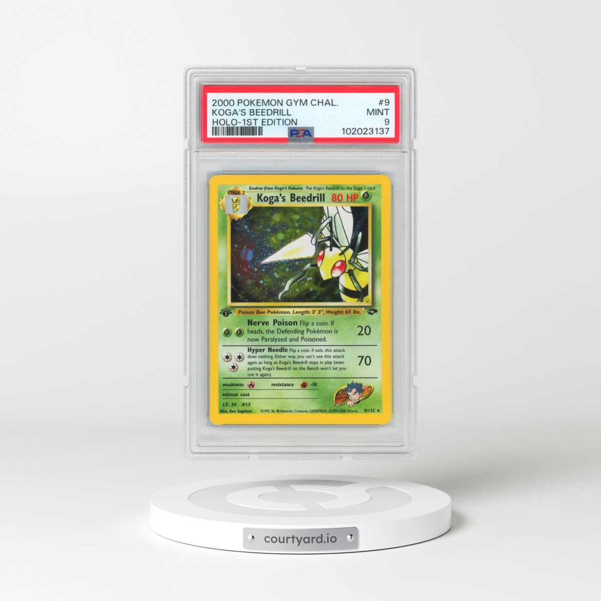 2000 Pokémon Gym Challenge #9 Koga's Beedrill - 1st Edition Holo (PSA 9 MINT)
