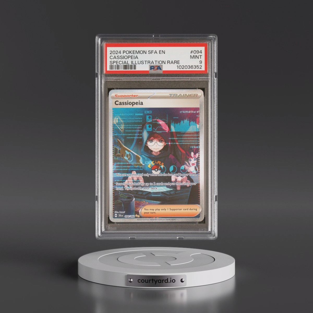 2024 Pokémon Sfa EN-Shrouded Fable #094 Cassiopeia - Special Illustration Rare (PSA 9 MINT)