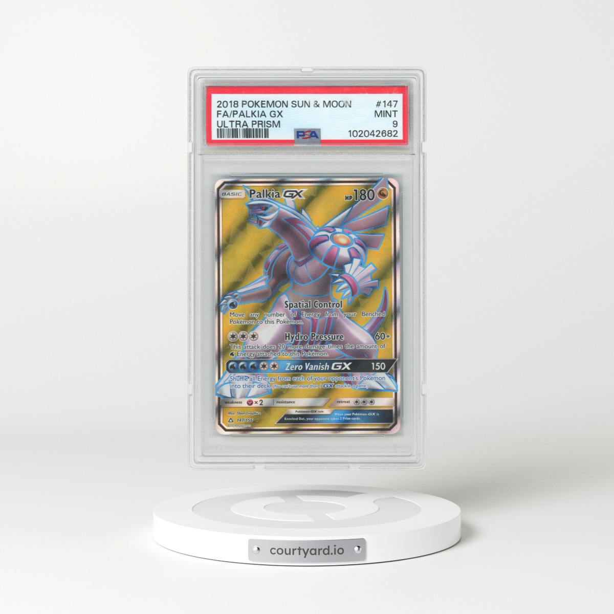 2018 Pokémon Sun & Moon Ultra Prism #147 Palkia GX - Holo Full Art (PSA 9 MINT)