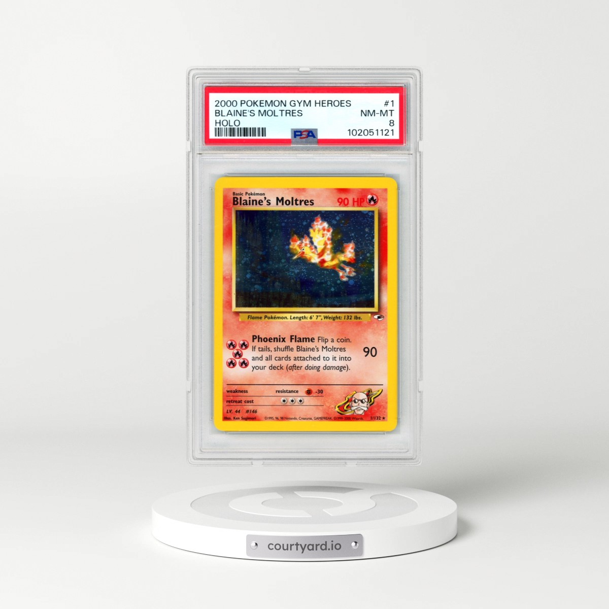 2000 Pokémon Gym Heroes #1 Blaine's Moltres - Holo (PSA 8 NM-MT)