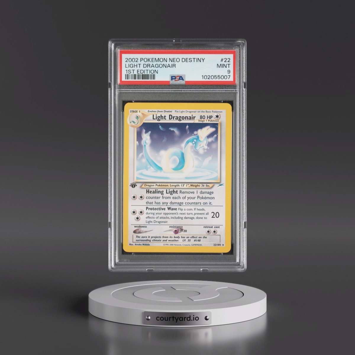 2002 Pokémon Neo Destiny #22 Light Dragonair - 1st Edition (PSA 9 MINT)