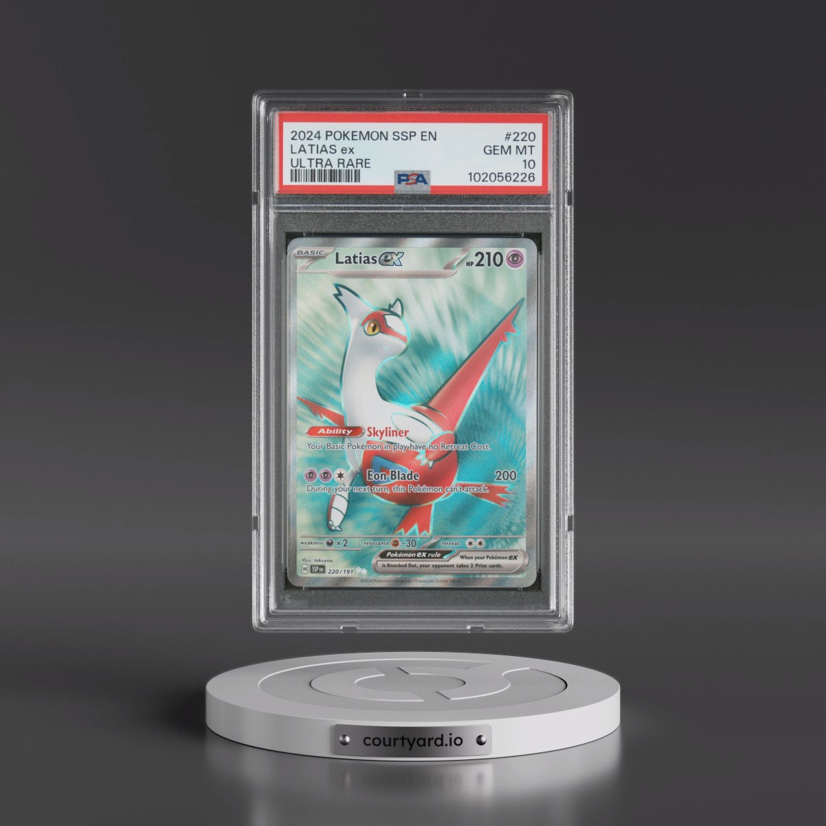 2024 Pokémon Ssp EN-Surging Sparks #220 Latias EX - Holo Ultra Rare (PSA 10 GEM MINT)
