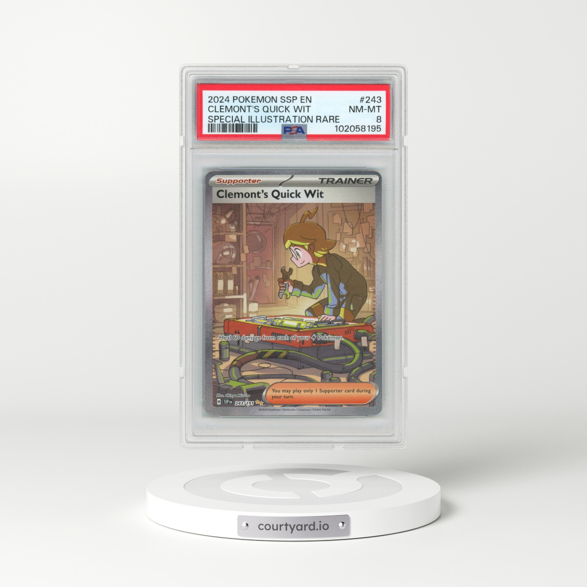 2024 Pokémon Ssp EN-Surging Sparks #243 Clemont's Quick Wit - Special Illustration Rare (PSA 8 NM-MT)