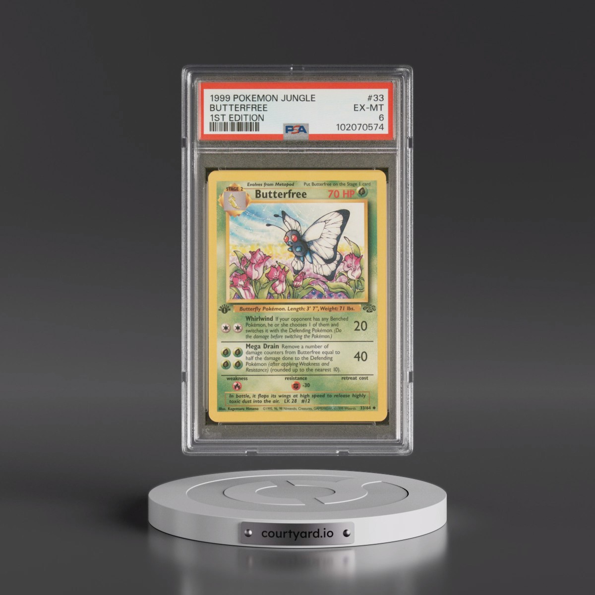 1999 Pokémon Jungle #33 Butterfree - 1st Edition (PSA 6 EX-MT)