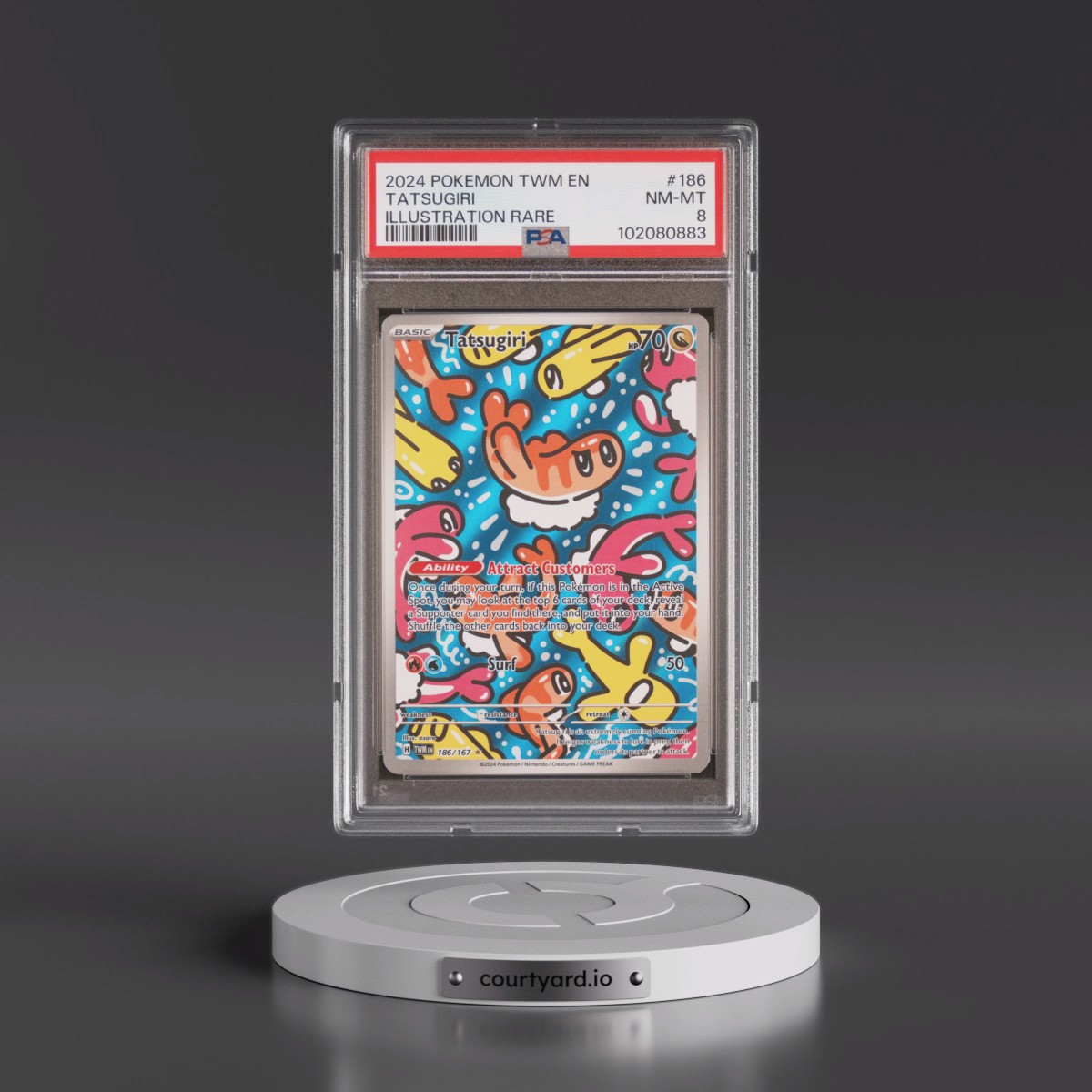 2024 Pokémon Twm EN-Twilight Masquerade #186 Tatsugiri - Illustration Rare (PSA 8 NM-MT)