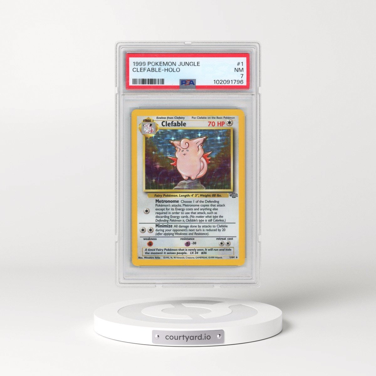 1999 Pokémon Jungle #1 Clefable - Holo (PSA 7 NM)
