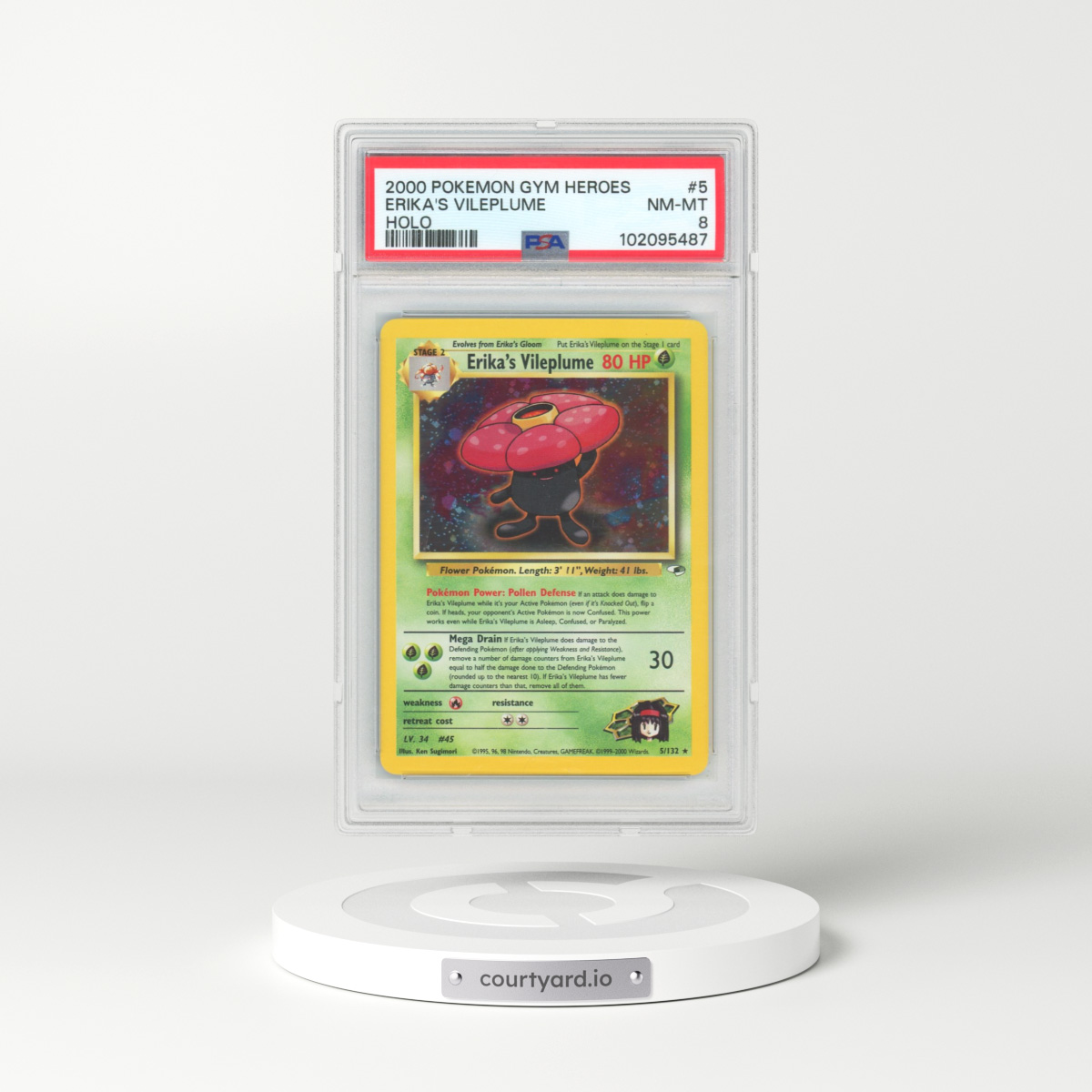2000 Pokémon Gym Heroes #5 Erika's Vileplume - Holo (PSA 8 NM-MT)