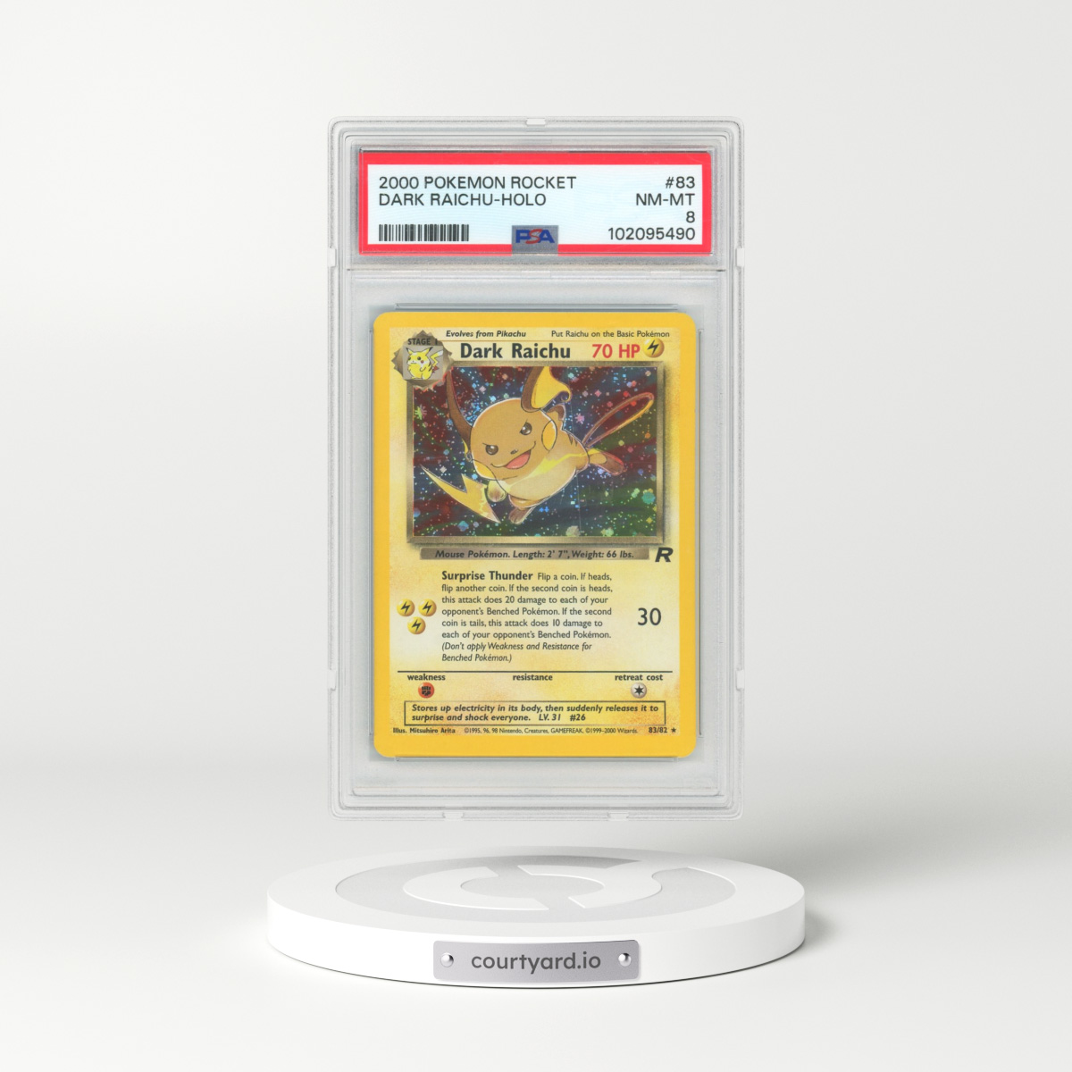 2000 Pokémon Rocket #83 Dark Raichu - Holo (PSA 8 NM-MT)