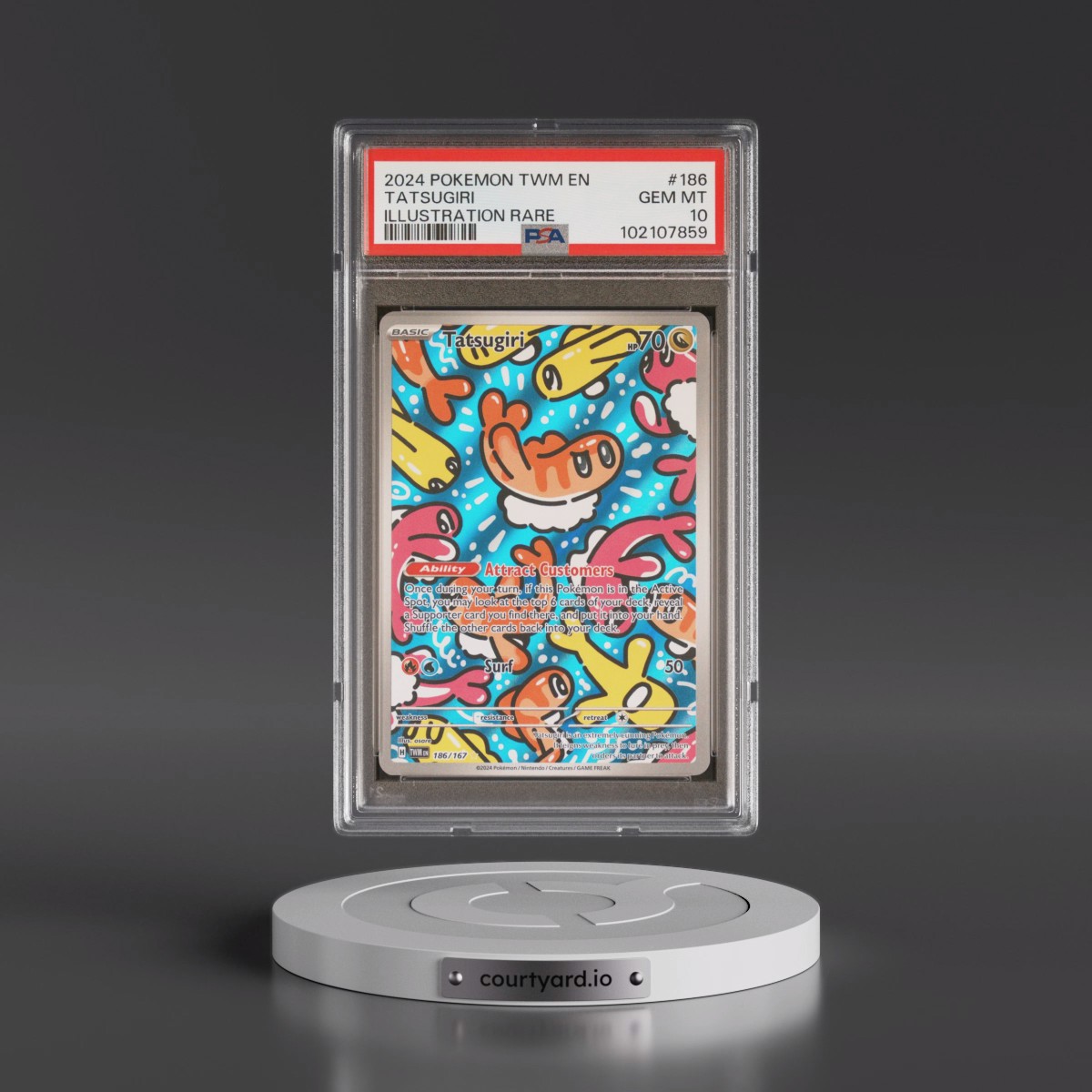 2024 Pokémon Twm EN-Twilight Masquerade #186 Tatsugiri - Illustration Rare (PSA 10 GEM MINT)