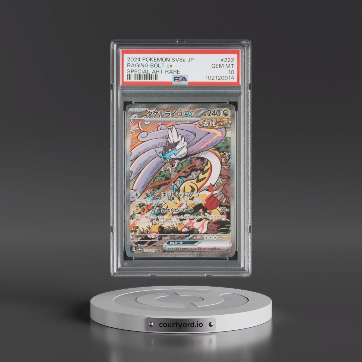 2024 Pokémon Sv8a-Terastal Fest EX #222 Raging Bolt EX - Holo Special Art Rare (PSA 10 GEM MINT)