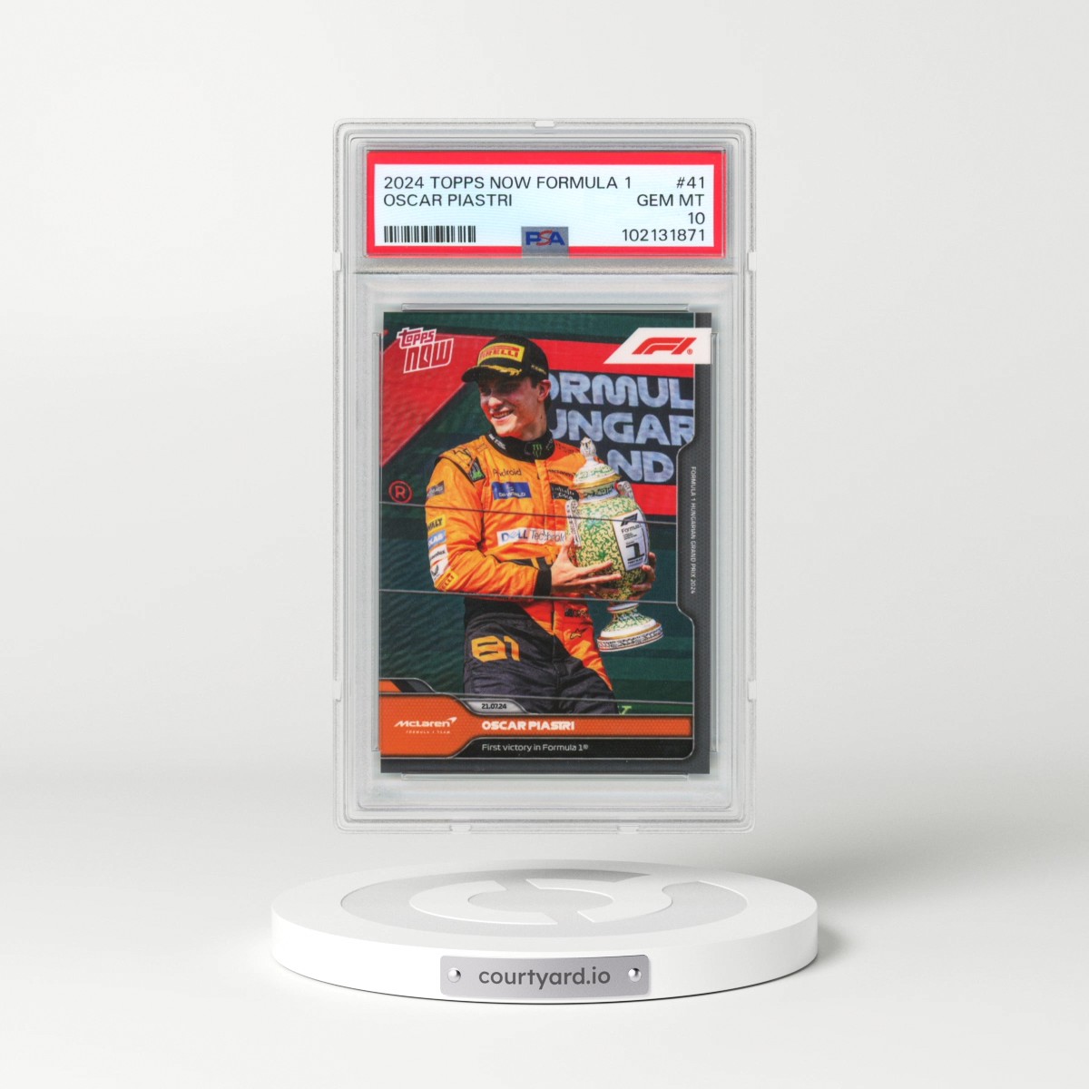 2024 Topps Now Formula 1 #41 Oscar Piastri (PSA 10 GEM MINT)