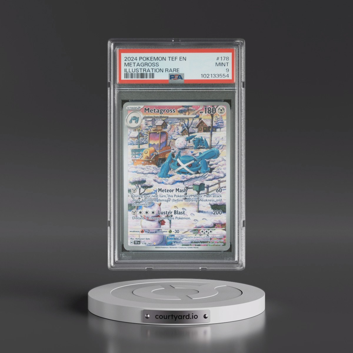 2024 Pokémon Tef EN-Temporal Forces #178 Metagross - Illustration Rare (PSA 9 MINT)