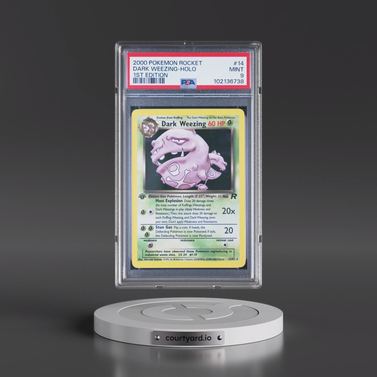 2000 Pokémon Rocket #14 Dark Weezing - 1st Edition Holo (PSA 9 MINT)